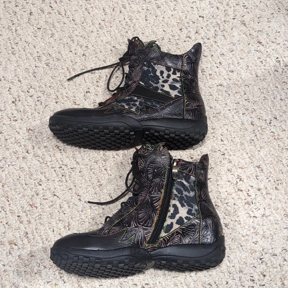 L'Artiste Boots Size 36 2005 Black Colorful - Picture 5 of 9